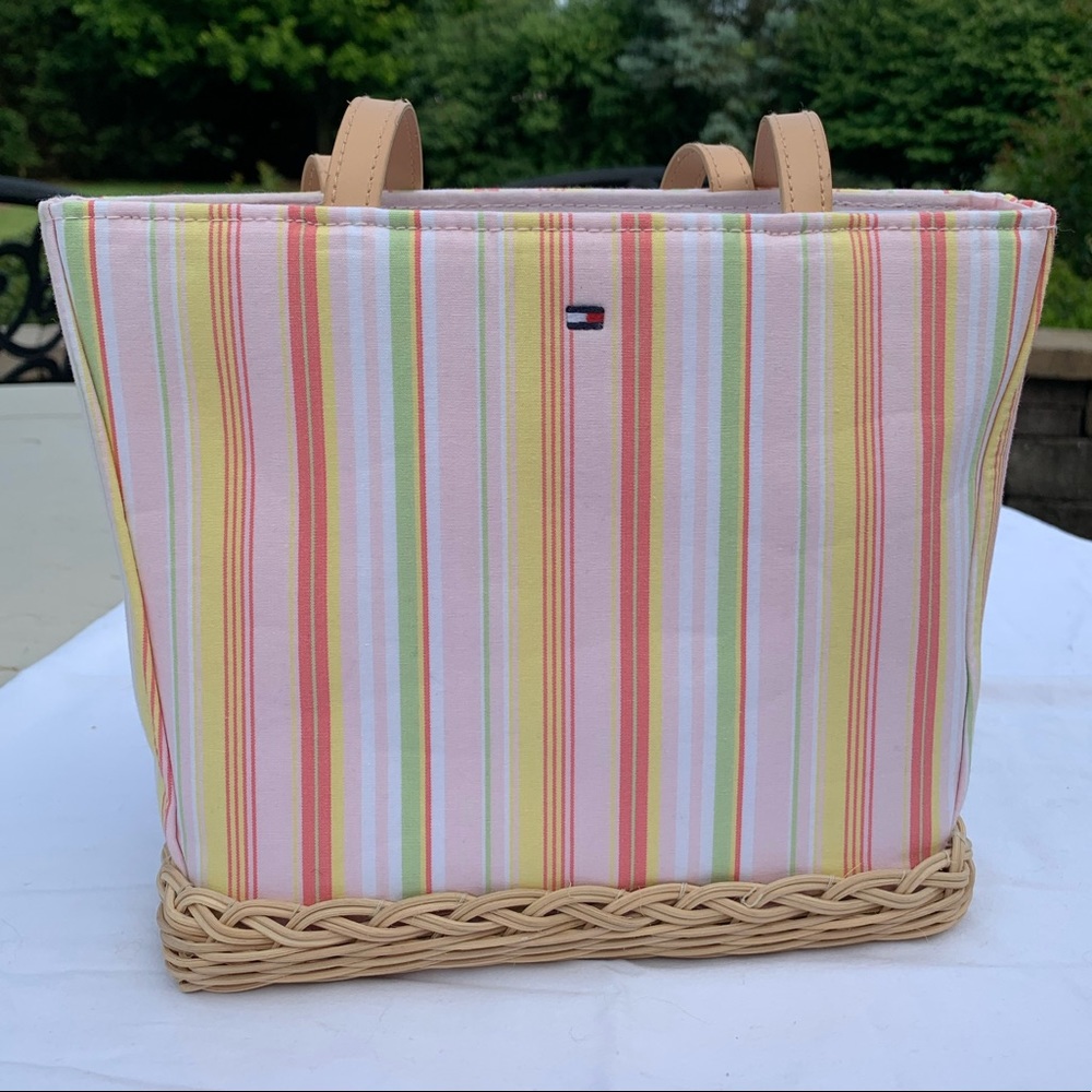 Tommy Hilfiger small striped tote purse